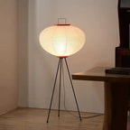 Rice Paper Floor Lamp Tripod Stand Ambient Light Living Room Decor