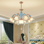 Duplex Ceramic Crystal Pendant Lamp for Modern European Style Living Room