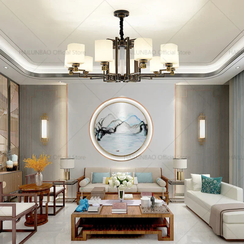 2024 New Duplex Villa Chandelier: High Jump Floor Hollow Lamps Lighting