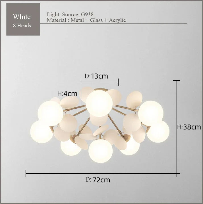 Frost Glass Ceiling Chandelier for Home Indoor Lighting