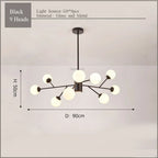 Gold Black LED Ceiling Chandelier for Living Room Bedroom Lighting Fixtures