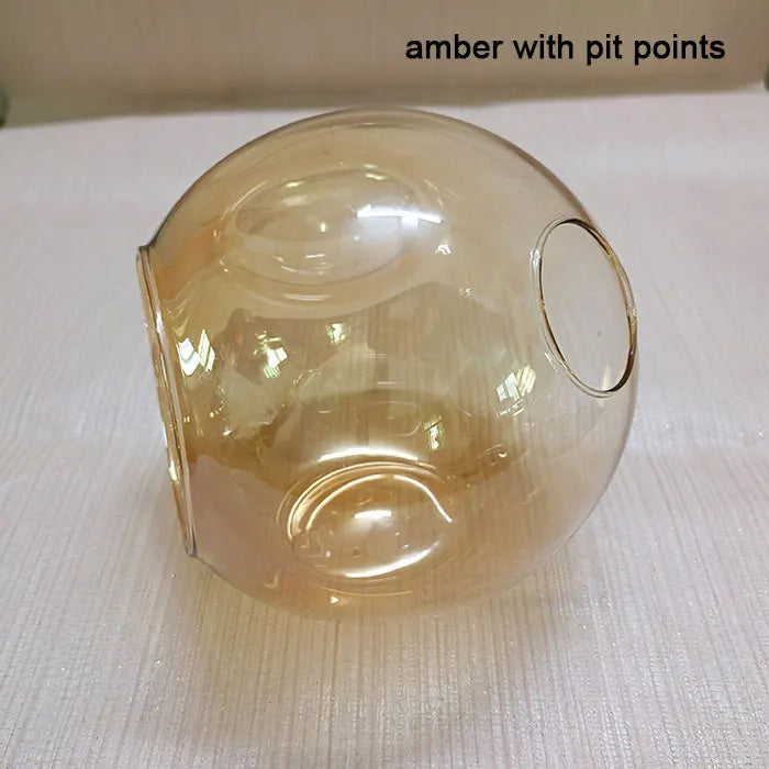 Side Opening Glass Shade Replacement for E27 Socket, D15cm, 45°C - Table Lamp Chandelier Cover