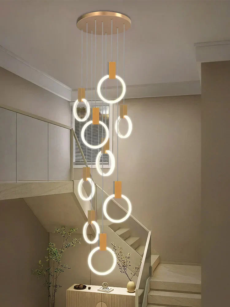 Modern Luxury Gold\Black Acrylic Loft Chandelier