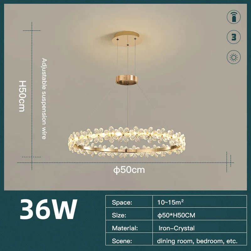 Crystal LED Chandelier for Home Decor & Luxury Lighting