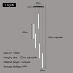 Modern Minimalist Stair Pendant Strip Lamp for Luxury Living Spaces.