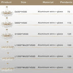 Nordic Glass Crystal Chandelier by - Gold Branch Design for Living Room & Bedroom