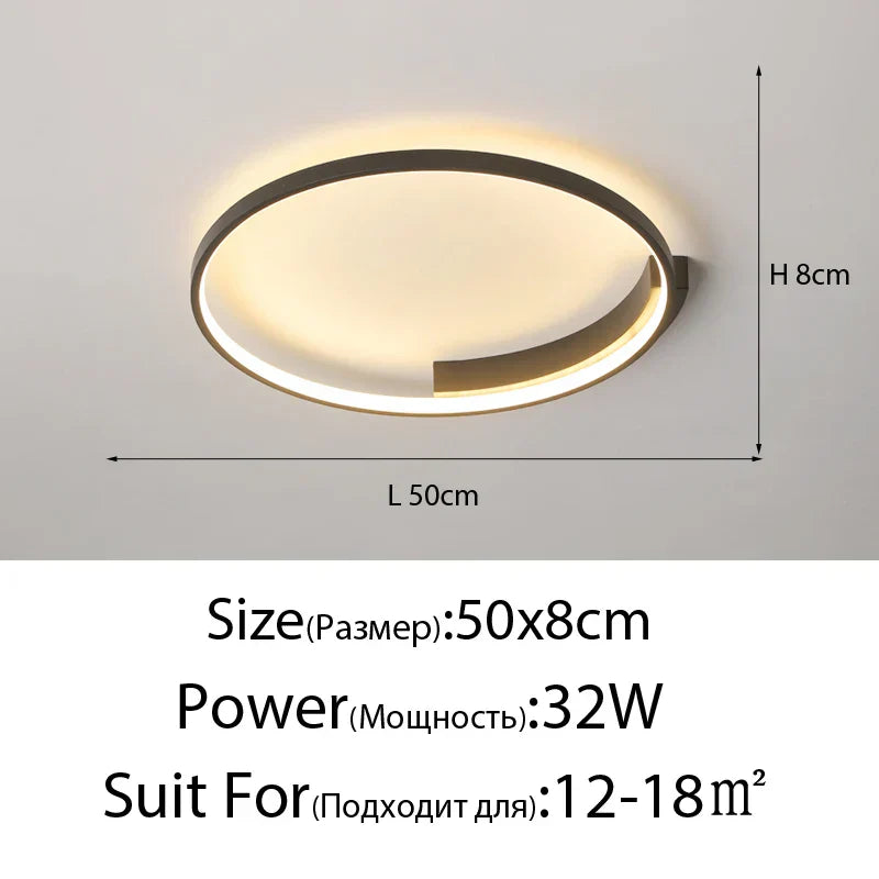 Modern Round LED Ceiling Light for Living Room Bedroom Dining Nordic Design