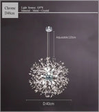 Dandelion Chandelier LED Sparkle Ball Crystal Lighting for Restaurant & Living Room