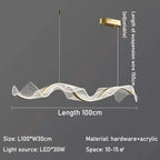 Gold Acrylic LED Pendant Lamps - Nordic Design for Home Decor Lighting