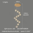 Round Cake Chandelier: Modern Staircase Lamp for High-rise Buildings, Hotels, and Homes