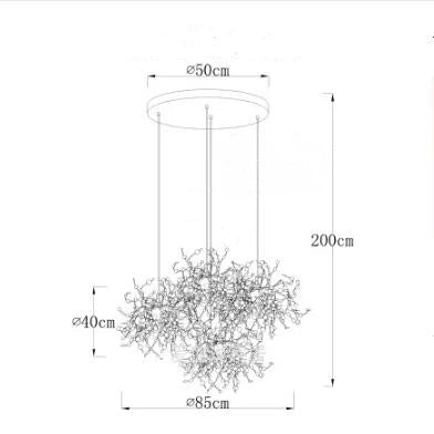 Stainless Steel Chandelier Pendant Lamp LED Dining Table Lighting Fixture