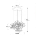 Stainless Steel Chandelier Pendant Lamp LED Dining Table Lighting Fixture