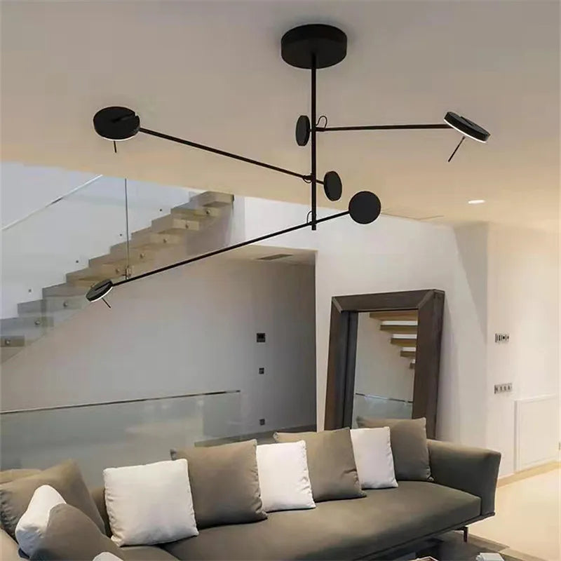Rotatable Arm LED Chandelier: Minimalist Nordic Design for Living/Dining/Hall Light