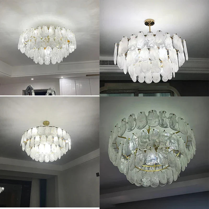 Modern Frosted Glass Ceiling Chandelier Pendant Lamp for Living Room Home Decor