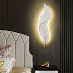 Nordic Feather LED Wall Lamp White Indoor Sconce Light for Bedroom, Living Room
