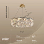 Crystal Chandelier Pendant Light, Elegant Hanging Lamp Fixture