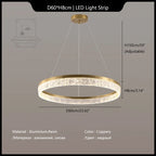 Crystal Chandelier Circular Pendant Light for Modern French Style Dining-Table Decor