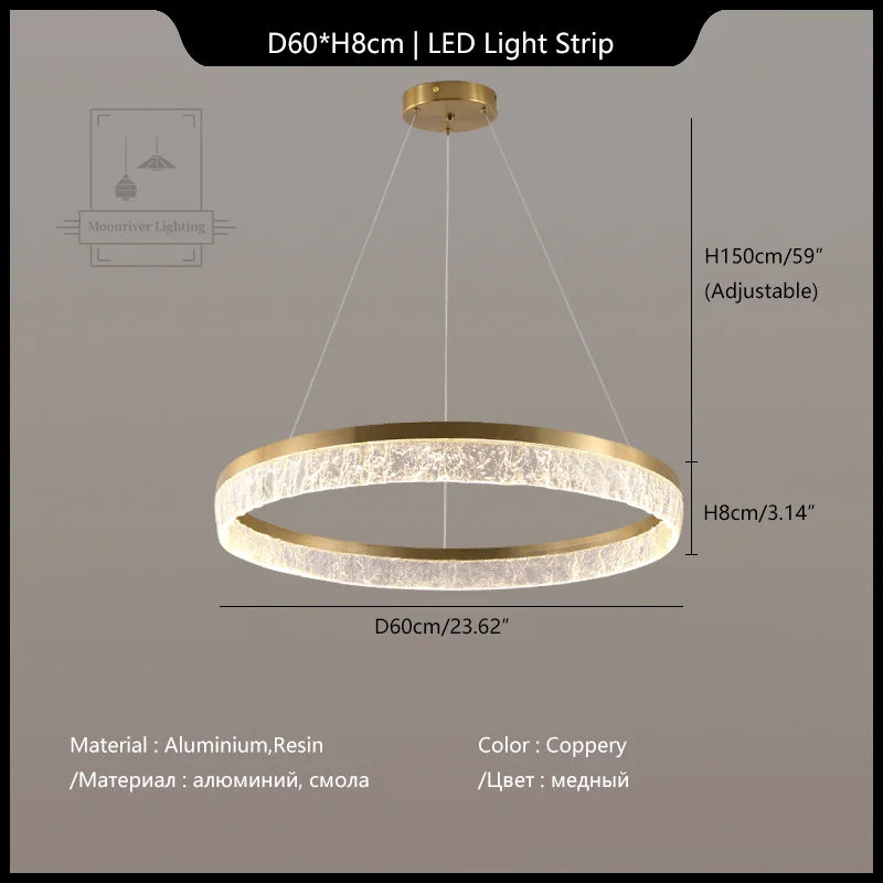 Crystal Chandelier Circular Pendant Light for Modern French Style Dining-Table Decor