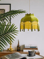Vintage Green Cloth Tassels LED Ceiling Chandelier Pendant Lights Home Decor