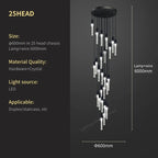 Crystal Bubble Chandelier Pendant Light - Modern Staircase Hanging Fixture