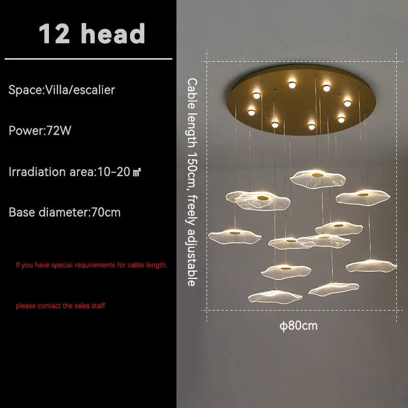 Modern Duplex Chandelier for Luxe Living and Sales Spaces