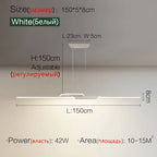 Modern Minimalist Luxury Chandelier Strip Lamp Set for Dining Room Island Table