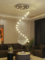 Spiral Long Chandelier: Modern Nordic Loft Staircase Pendant Lamp