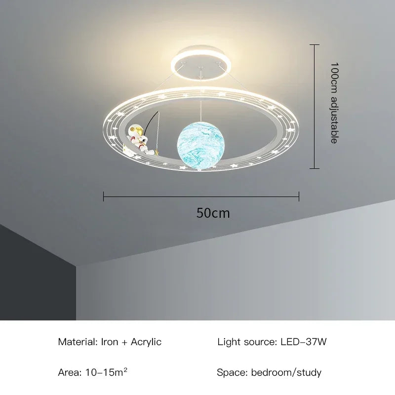 LED Chandelier for Boy's Room with Remote Control and Modern Design