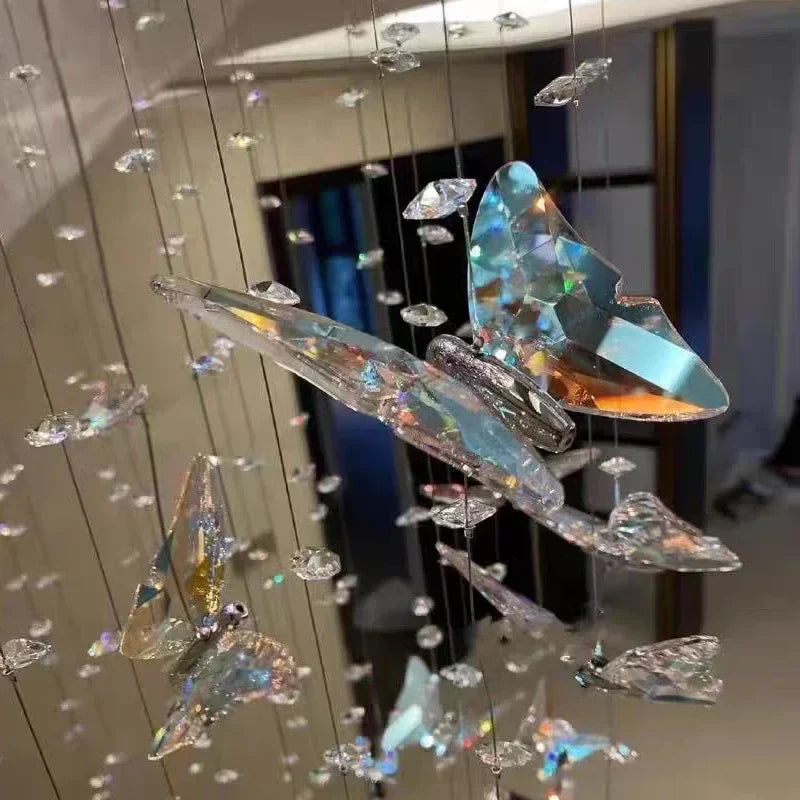 Crystal Staircase Chandelier: Luxury LED Hanging Lamps for Modern Living Room