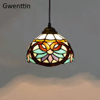 Stained Glass Pendant Lights: Baroque Style LED Kitchen Lighting Fixtures