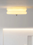 White Yellow Glass LED Ceiling Chandelier Modern Living Room Decor