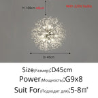 Modern LED Dandelion Chandelier for Home Decor and Lighting