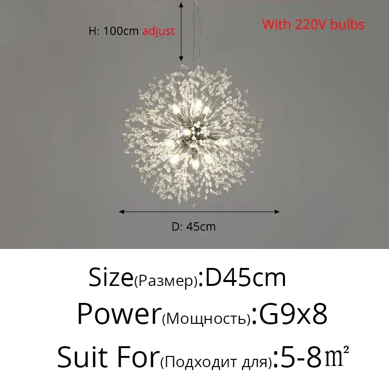 Modern LED Dandelion Chandelier for Home Decor and Lighting