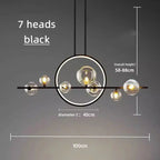 Bubble Glass Chandelier LED Dining Table Spherical Lighting