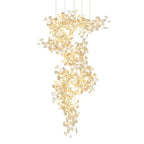 Ginkgo Biloba Chandelier: Elegant Duplex Living Room Hotel Lobby Pendant Light