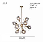 Rock Glass Chandeliers: Modern Indoor Pendant Lamps for Living Room, Bedroom & Restaurant