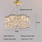 Luxury Crystal Pendant Lights Dimmable LED Foyer Chandelier
