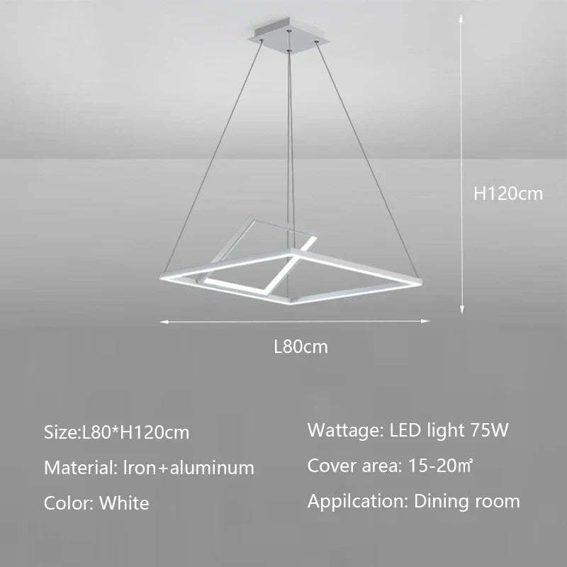 Modern Minimalist LED Ceiling Chandelier Dimmable Bedroom Living Room Lighting
