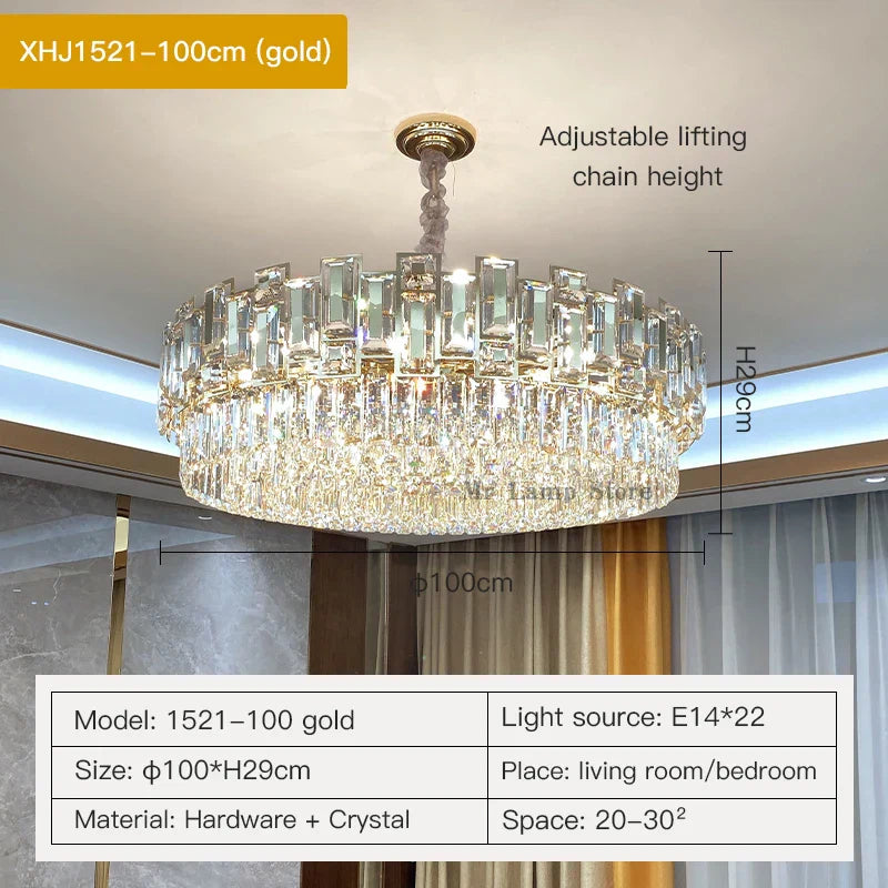 Crystal Chandelier: Modern Elegant Lighting for Living Room, Bedroom, Kitchen