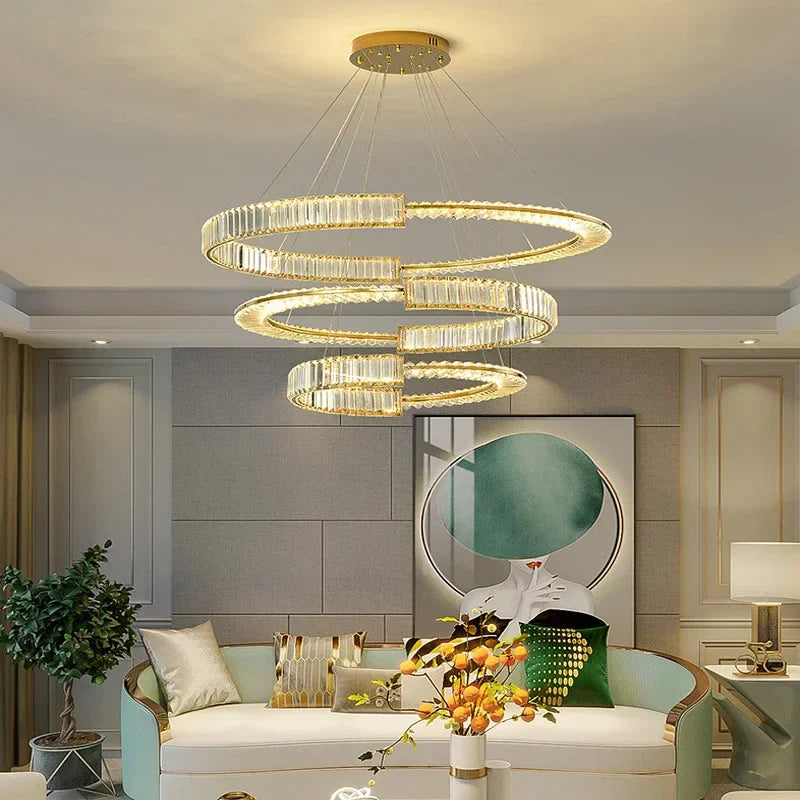 Crystal Chandeliers: Modern Luxury LED Lighting Fixture for Living, Dining, and Bedroom