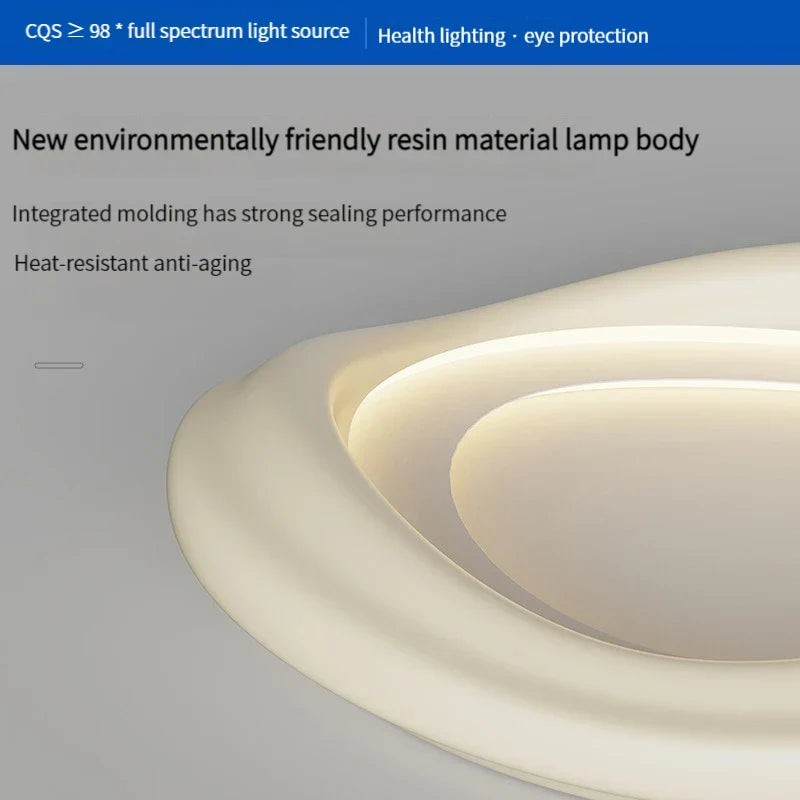 White Round LED Ceiling Light with Remote Control for Bedroom & Living Room