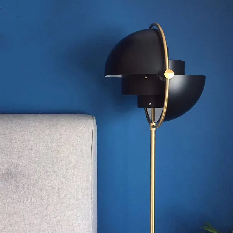 Black Gold Metal Floor Lamp for Modern Living Room and Bedroom Décor