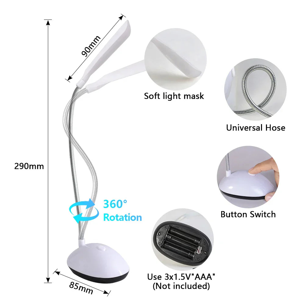 LED Desk Lamp | Table Reading Light for Study and Bedroom Bedside Reading