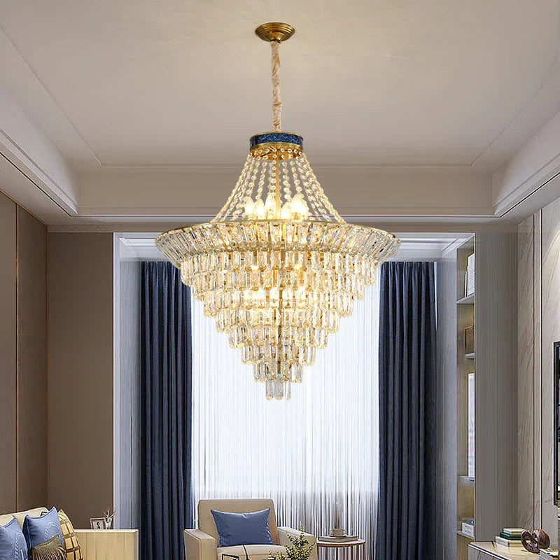 Crystal Duplex Chandelier: Modern & Elegant for Hotels, Villas, & Living Spaces