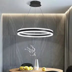 Modern Black Ring LED Chandelier for Home Decor Lighting