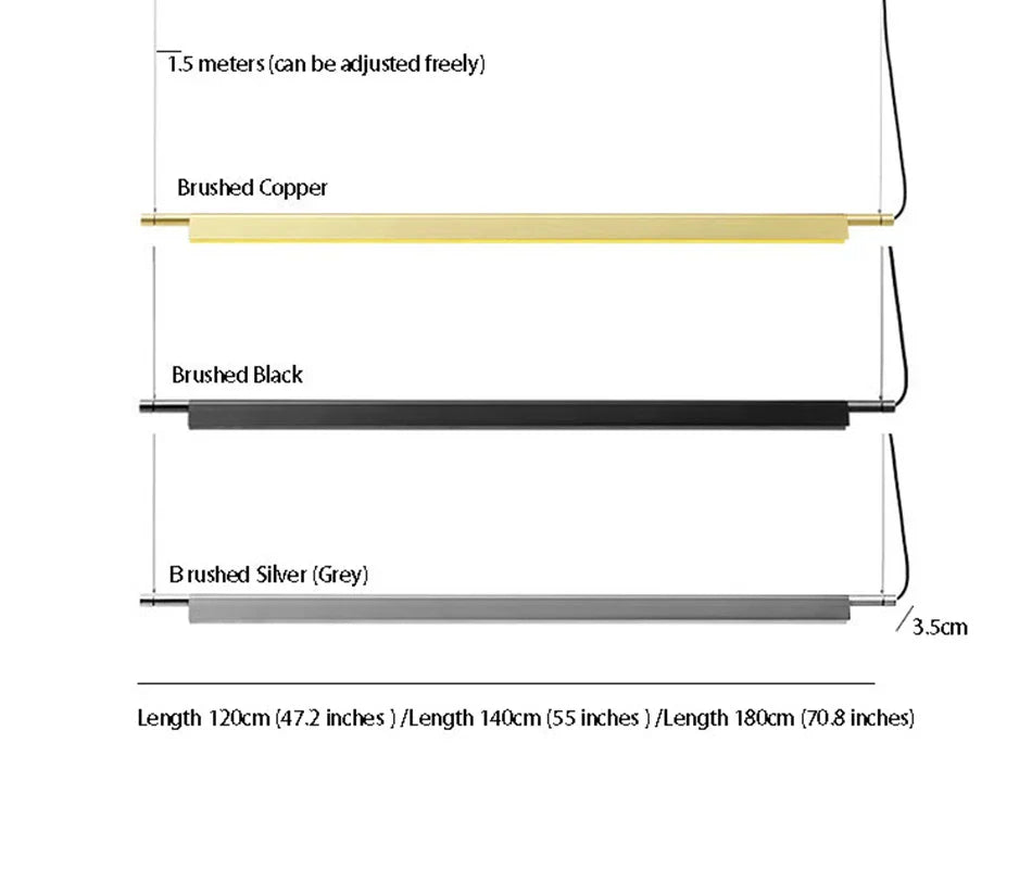 Scandinavian Linear Pendant Lamp for Living Room Office LED Dining Table