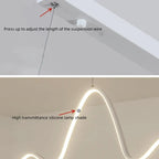 LED Aluminum Chandelier Modern Wave Line Kitchen Island Pendant Light