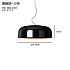 Glossy Black Round Nordic Pendant Light for Dining Room and Bar Decor