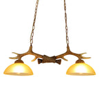 Retro Antlers Chandelier: Resin Restaurant and Cafe LED Lighting Fixture