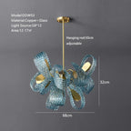 Peacock Leaf Copper Ceiling Chandelier: Modern LED Art Deco Blue 2024 Lustre
